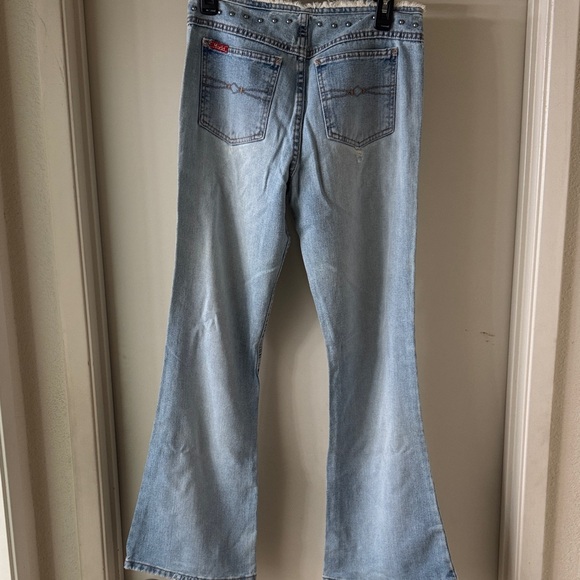 Mudd Light Blue Flare Jeans with Stud Accents - Picture 5 of 6